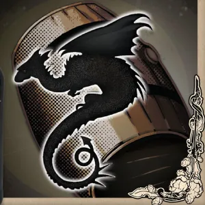 Dragon and barrel graphic