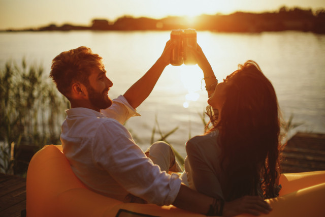 Couple with beers