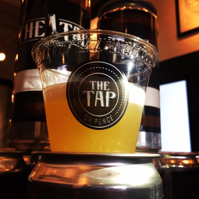 Draft beer on display