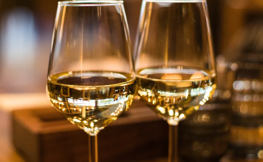 Two glasses of white wine
