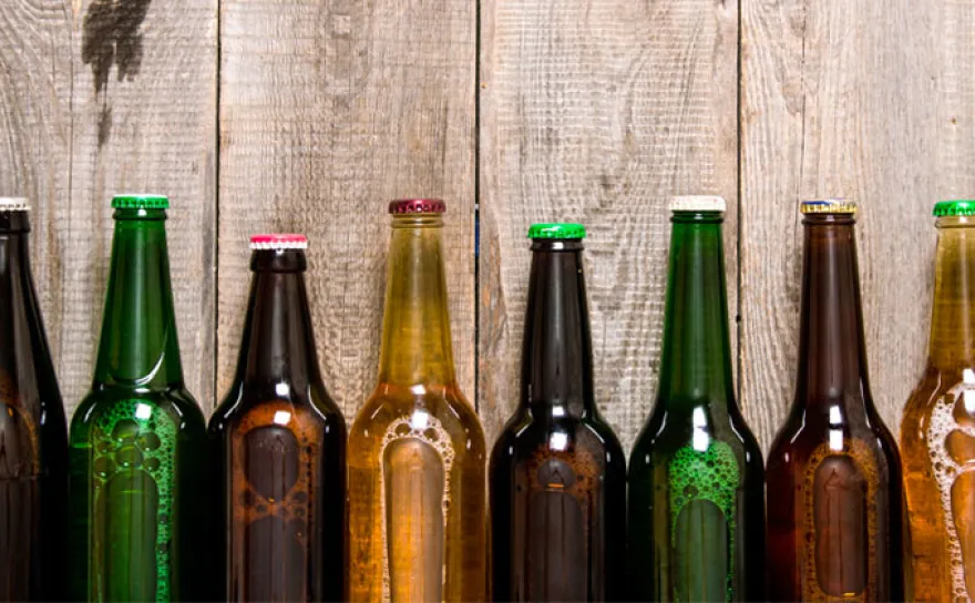 Bottles on a shelf