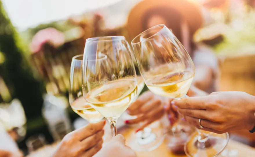 White wine glasses