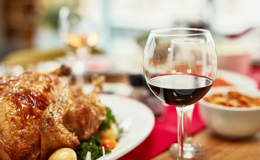 Red wine with turkey