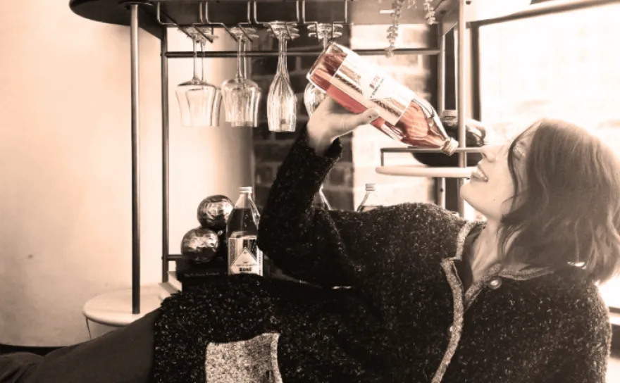 Drinking wine