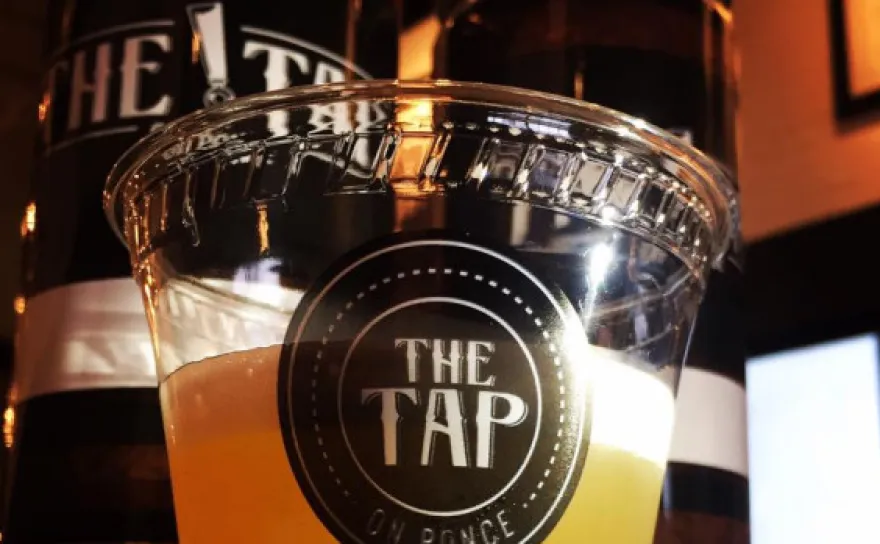 Draft beer on display 