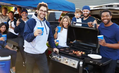 People at a tailgate party