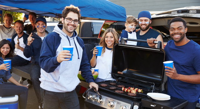 People at a tailgate party